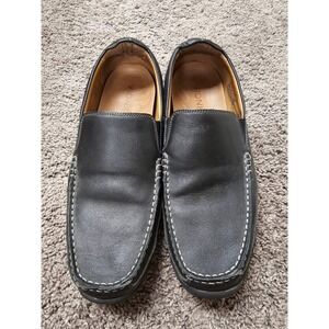Vionic Preston Mens Black Leather Loafers Orthotic Slip On Driving Mocs 12